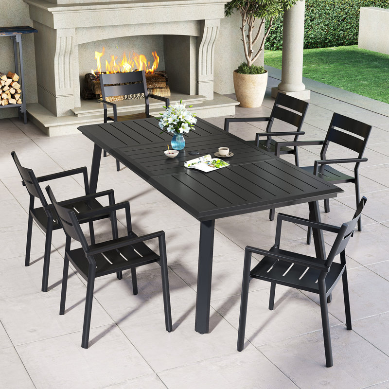 6 - Person All-aluminum Rectangular Outdoor Dining Set (Set of 7)