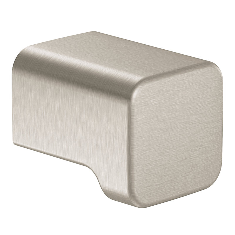 90 Degree 13/16" Length Rectangle Knob, Brushed Nickel