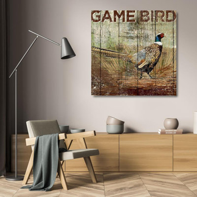 Rosalind Wheeler Art Licensing Studio Gallery Wrapped Canvas Art Titled: Open Season Pheasant ALIZOE127373