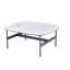 Petite table basse moderne carrée, centre de la table basse en céramique à poutre de roche pour salon, assemblage facile | Idée de cadeau