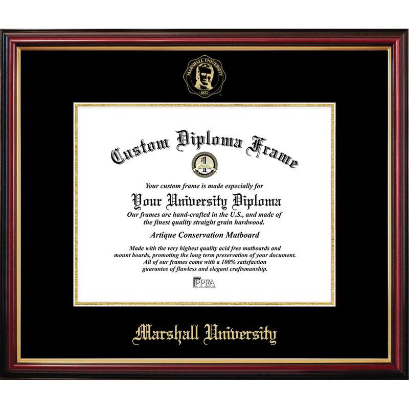 Cadre de petit diplôme Marshall University Marshall, NCAA Marshall, L 11 po x H 8,5 po