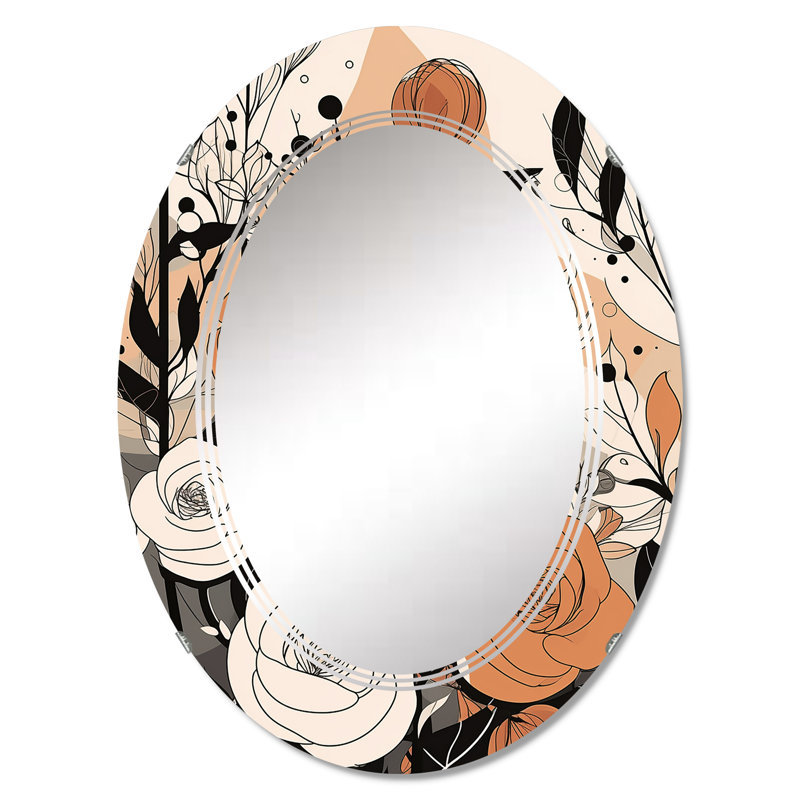 Dizi - Miroir mural moderne ovale, 30 po x 20 po