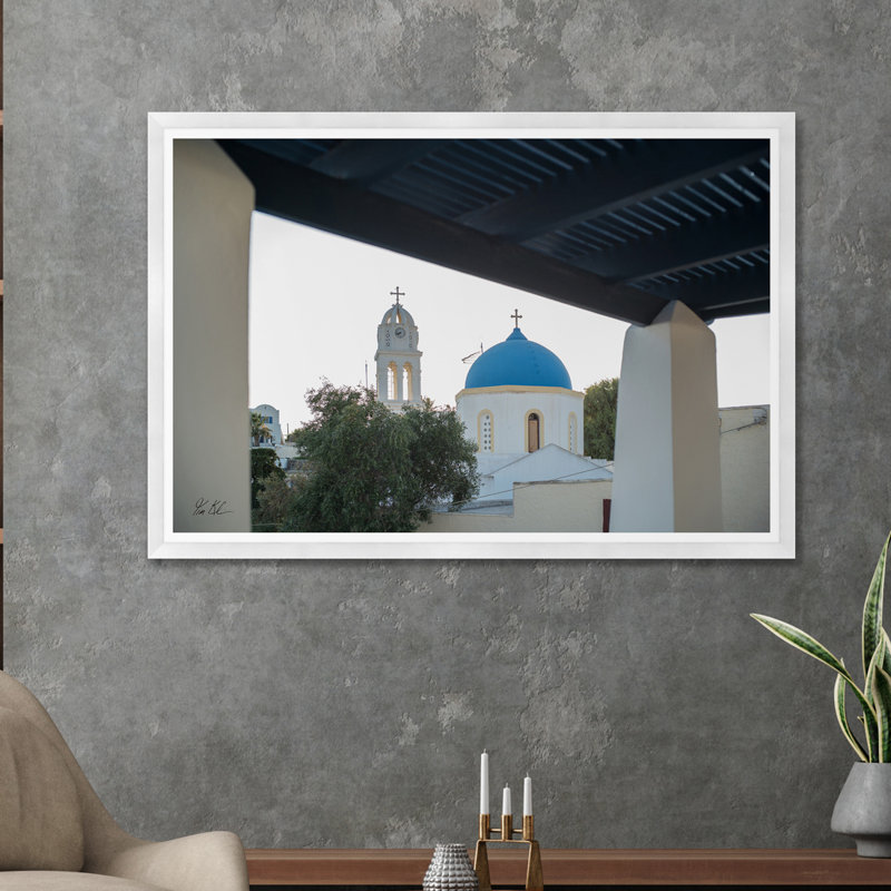 Vue du dôme bleu, Cadre blanc, H 35,5 po x l 54,75 po x P 1,5 po