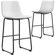 ((Incomplete box)) Evre Faux Leather Bar Stools, Upholstered Counter Stools, Modern Kitchen Chairs with Metal Frame