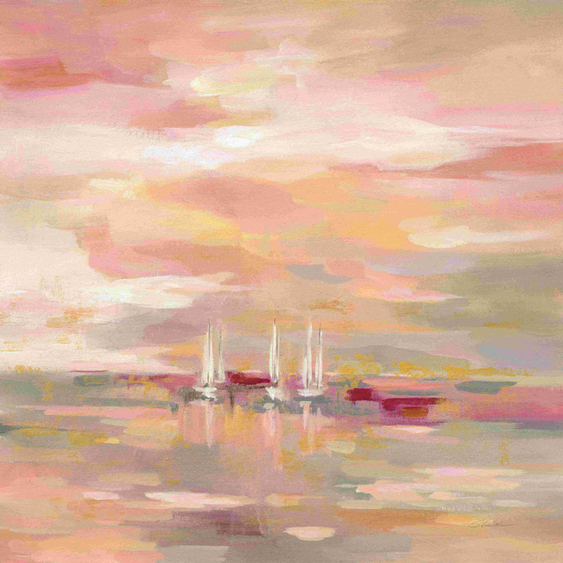 «Crimson Waves Crop» par Silvia Vassileva, reproduction sur toile tendue, H 12 po x l 12 po