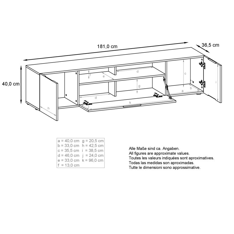 Akaki Unfinished TV Stand for TVs up to 78", Sand Grey front/White top