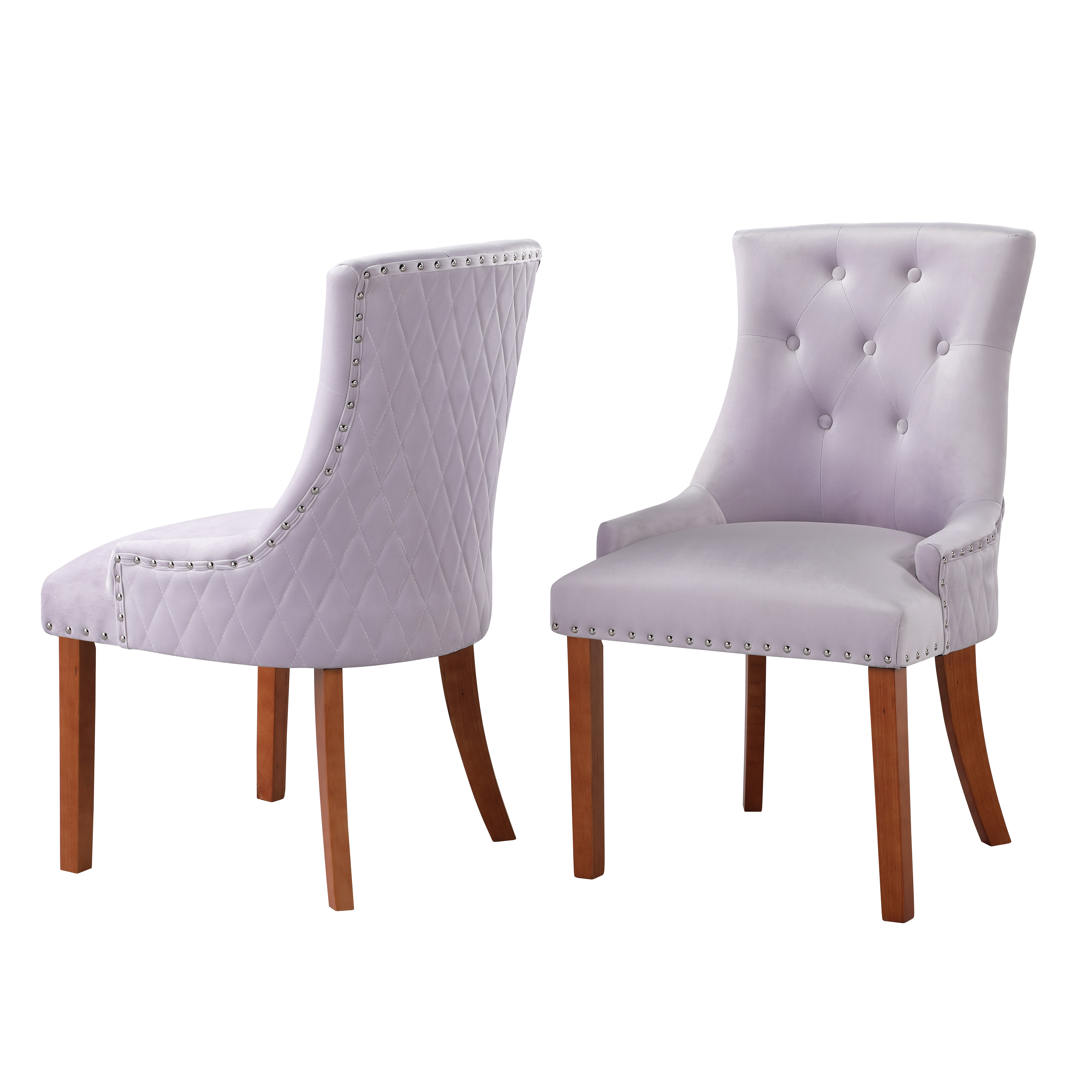 Willa Arlo Interiors Bernyce Tufted Velvet Solid Back Dining Chair