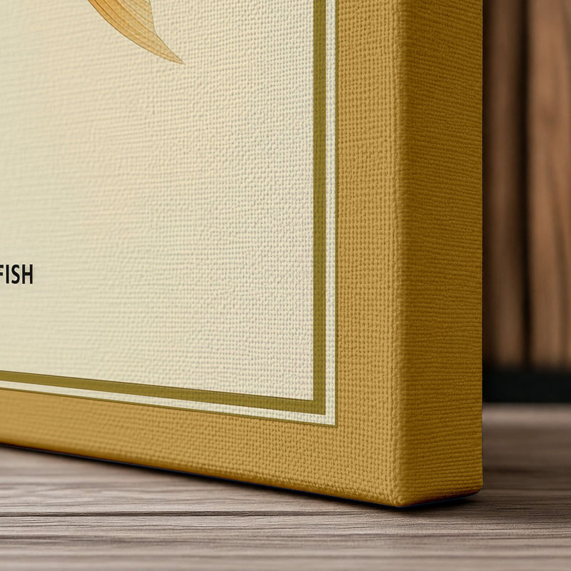 Goldfish Study Botanical - Wrapped Canvas, 30x20 - 76.2 x 50.8 cm, Ochre Border