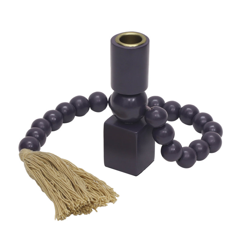 Landers 5.5'' H Wood Tabletop Pillar, Merlot