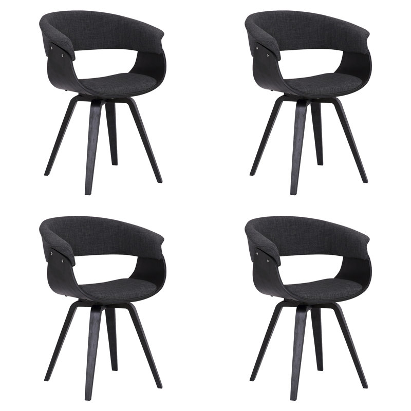 Chaise rembourrée Summer , 4, Gris anthracite, Noir