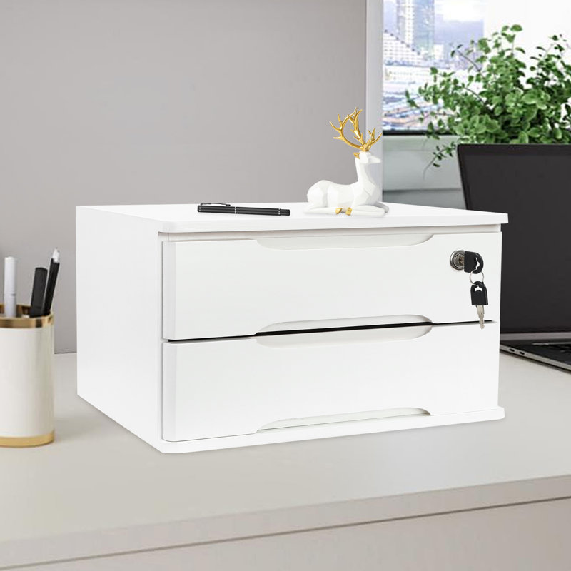 Keedie Solid Wood Desk Organizer, White