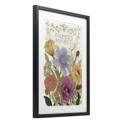 Vintage Farmer's Market Garden Framed Print Under Glass, design by Sasha