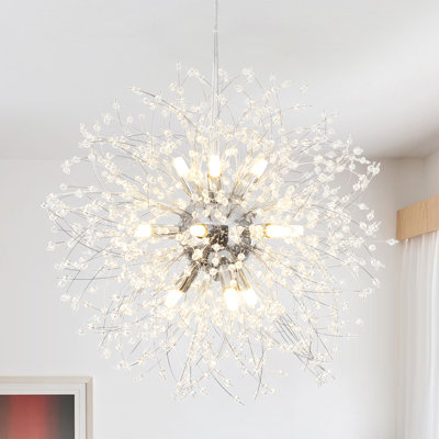 Ambera 12 - Light Dimmable Crystal Sputnik Sphere Chandelier for Dining Room