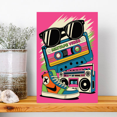 «Retro Mixtape Vibes», art mural rétro