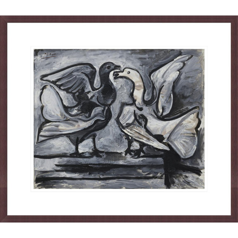 Deux pigeons aux ailes déployées par Pablo Picasso, H 17,75 po x l 20,39 po