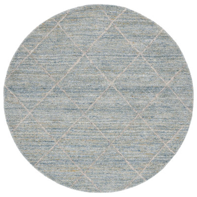 Tapis bleu clair en laine touffeté à la main Moniz