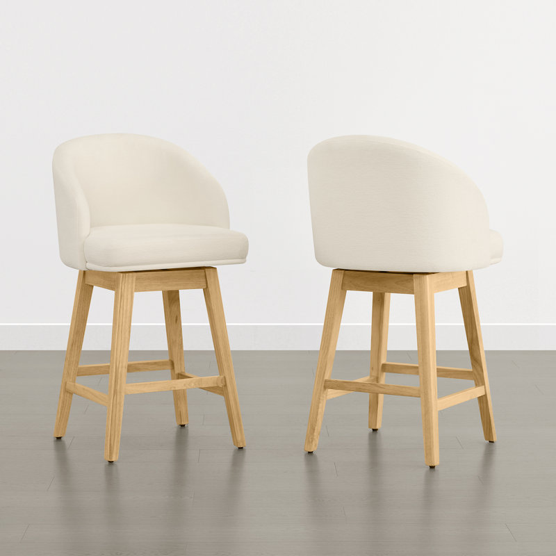 Tabourets de bar pivotants modernes de 68,3 cm (26,9 po) de hauteur comptoir, Beige