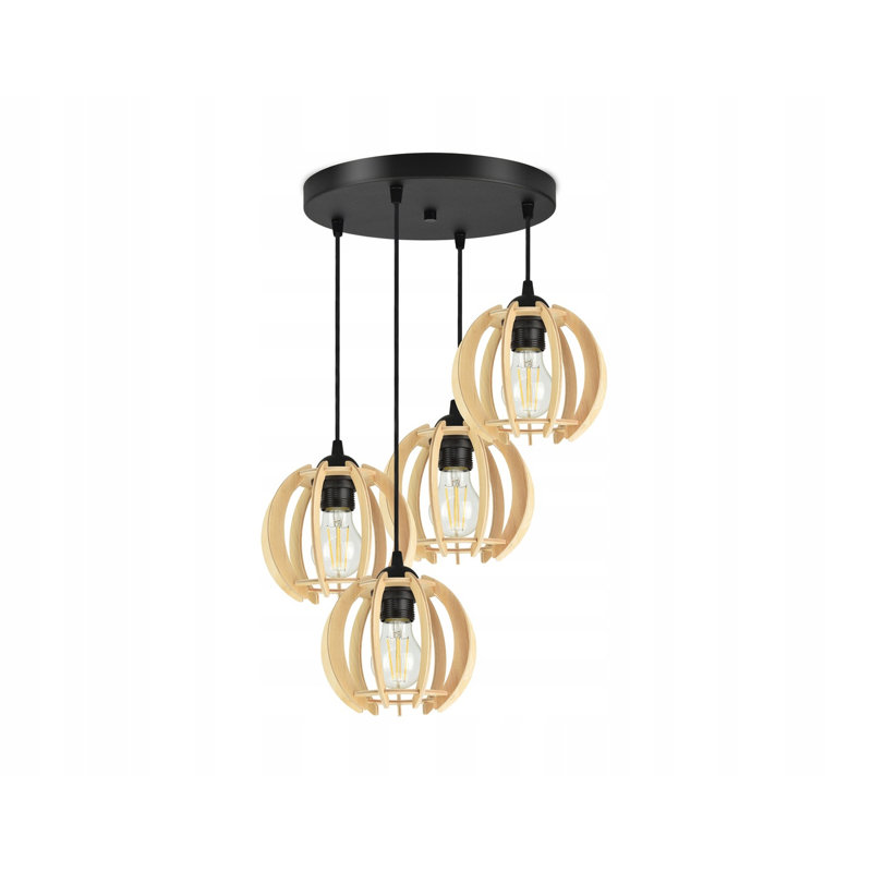 Woods 4 - Light Black Cluster Pendant