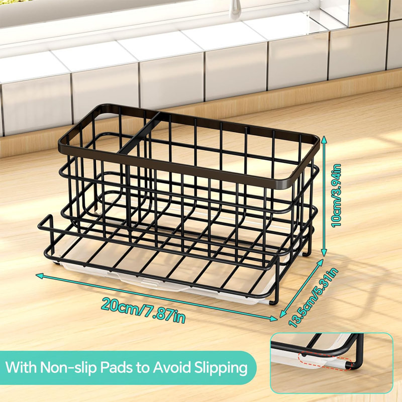 Stainless Steel Sink Caddy, Matte Black