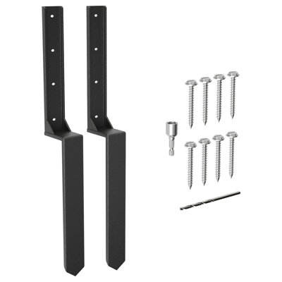 2-Pack Heavy-Duty Fence Post Repair Kit, Metal Support Stakes for Garden Fencing, Quick Fix for Broken or Leaning 4x4 & 6x6 Wood Posts