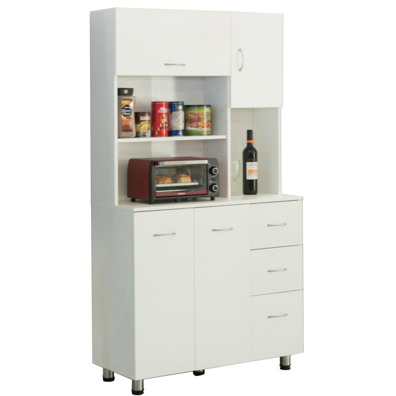 Kitchen Pantry Cabinet with Doors, Shelves, White Freestanding Storage Organizer for Food, Dishes, Appliances, Dining, Laundry, Utility Room