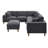 132.5 " Corduroy L-Shaped Corner Sectional with Ottoman-2059753622