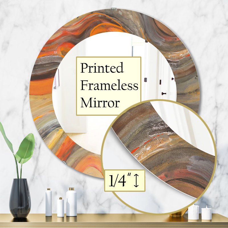Miroir d'appoint abstrait, H 31,5 po x l po