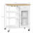 Rolling Kitchen Island with Storage & Wine Rack – Mobile Bar Cart with Stemware Holder, Drawer, and Cabinet – Bamboo Top Kitchen Cart on Wheels