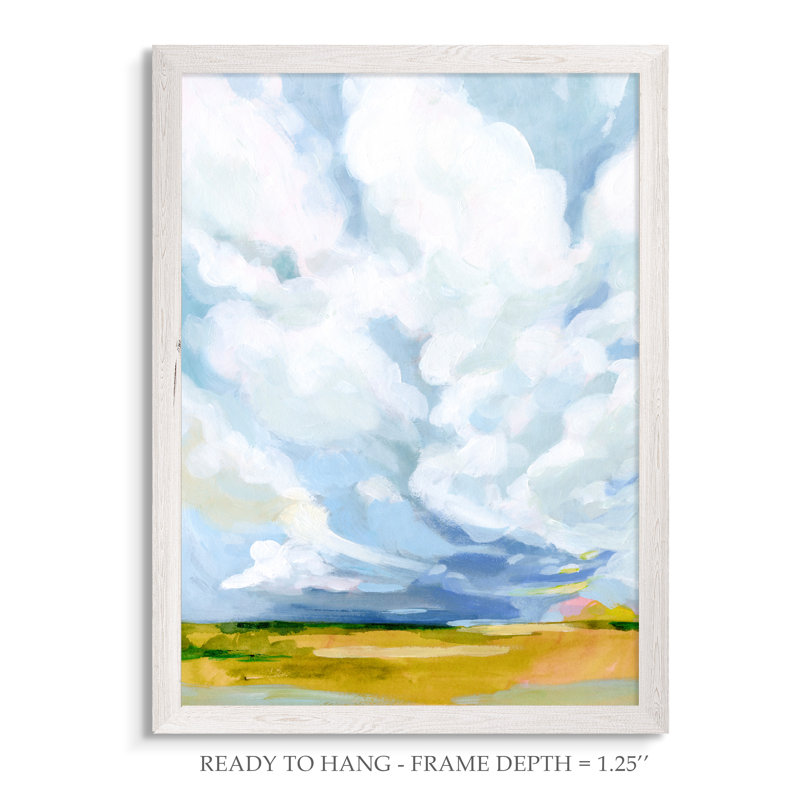 " Lucid Skies I " by Paul Cezanne, White Canvas Framed, 16" H x 22" W x 1" D