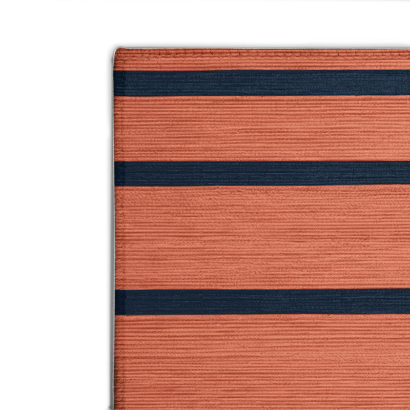 Tapis intérieur / extérieur rose HorizontalStripes, Rectangulaire 8 pi x 10 pi