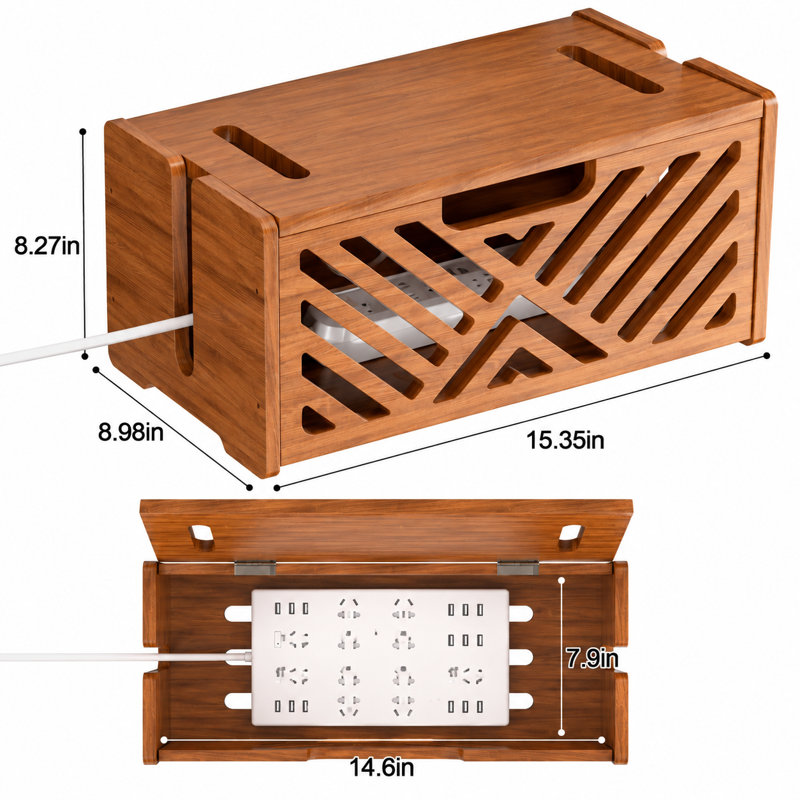 Extra Large Wooden Cable Management Box