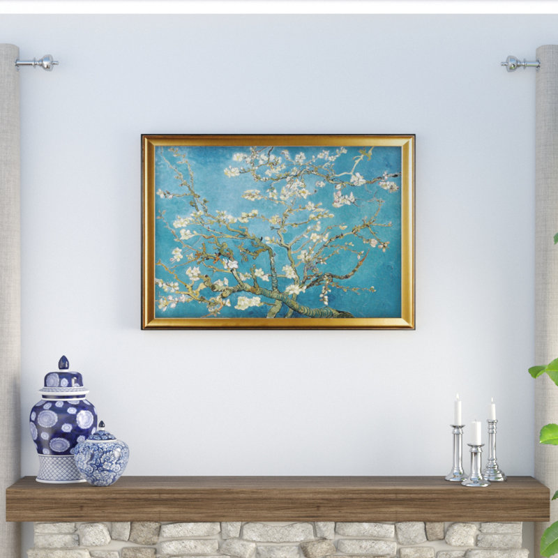 «Almond Blossom» par Vincent Van Gogh, reproduction d'art sur toile, H 29 po x l 41 po, Doré