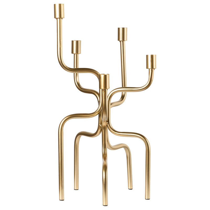 PORRTELA Metal Tabletop Candelabra, Gold