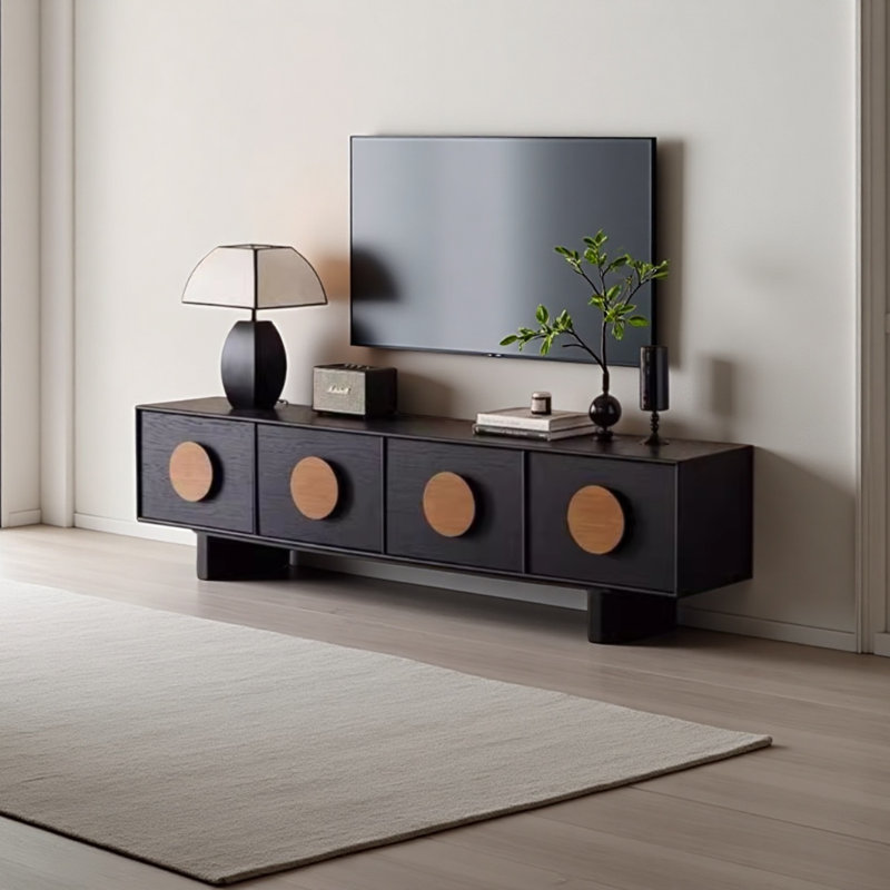 Advanced retro pine TV Stand, 21.65"H x 78.74"L x 15.74"W