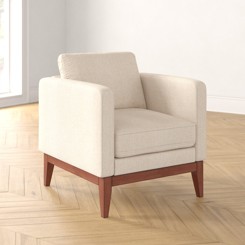 Fauteuil london l 29,5 po Londell, Lin beige chiné