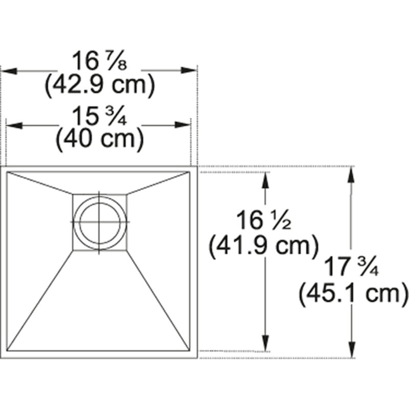Peak 17.75" L x 16.87" W Undermount Kitchen Sink