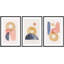 Mid-Century Shape Mid-Century Pastel Polygons, reproduction sur toile 3 pièces-91260103-91260105
