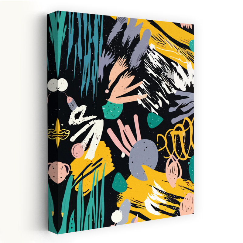 Contemporary Art Abstract Contemporary Geometric Landscape Nature Art by Uma Gokhale - Wrapped Canvas Print