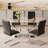 Modern 63" Rectangular Glass Dining Set with Metal Base-2130442608-2092128787-2092128785