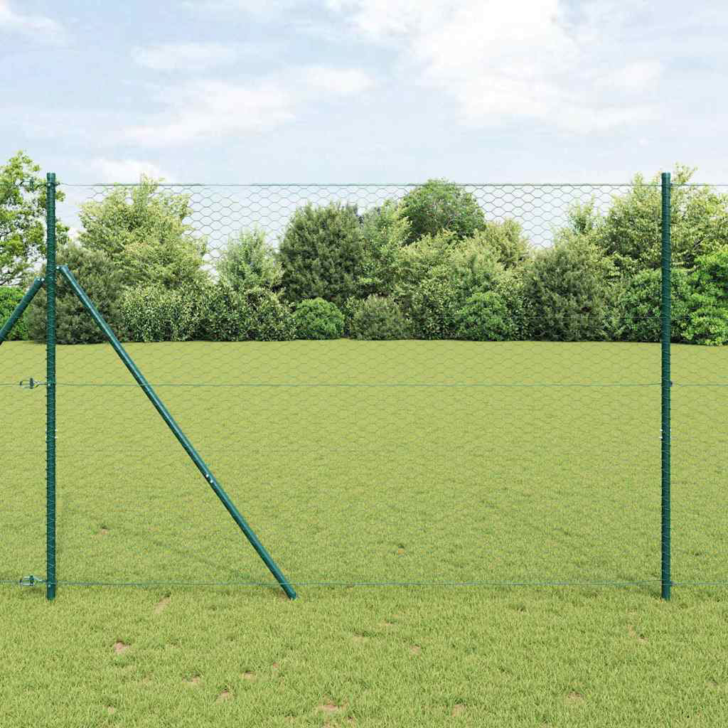Vidaxl Fence With Posts PVC-Coated Steel