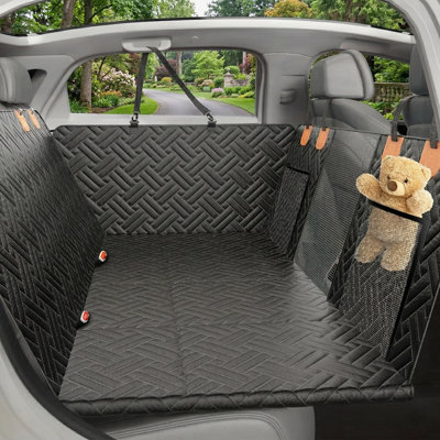 Dog Car Seat Cover For Back Seat, Hard Bottom Back Seat Extender For Dogs - Supports 400Lbs, Back Seat Pet Cover, Dog Hammock For Car SUV And Trucks