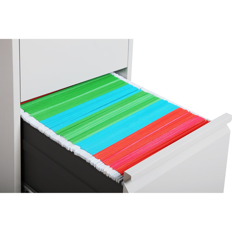 Metal Vertical File Cabinet With Lock, 2 Drawers, Construction For Office/Home, Spacious Drawer Tilt, Office Use, White