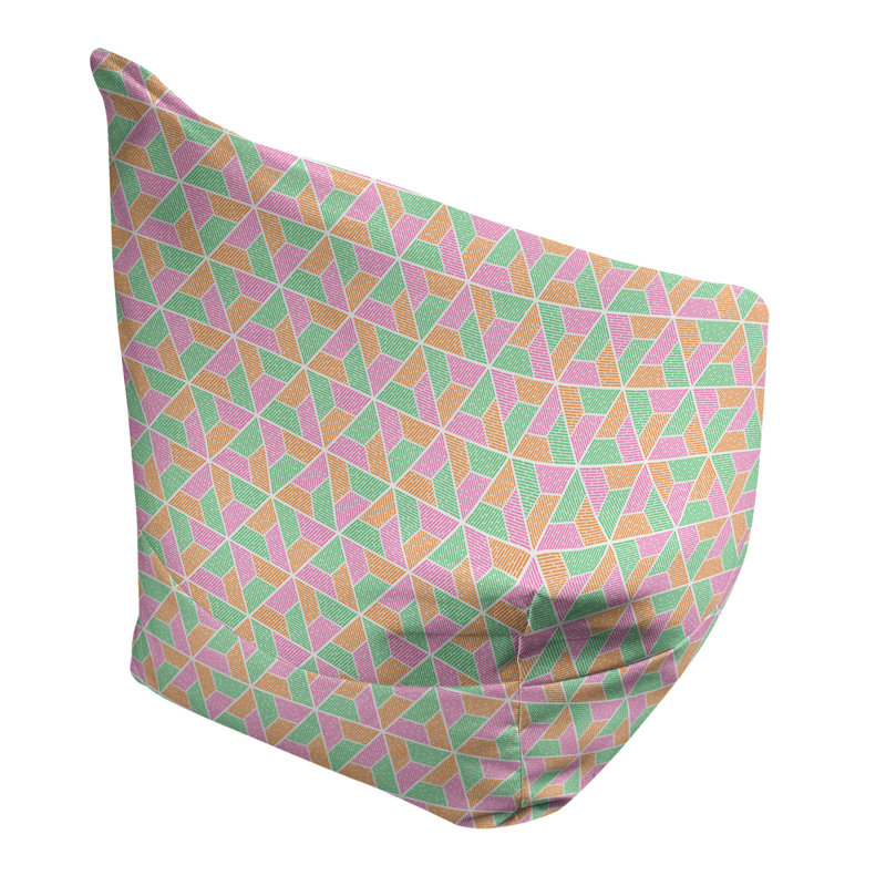 Fauteuil à billes Leffel, H 38 po x L 42 po x P 29 po, Pouf fauteuil, Vert marin/Orchid/chocolat