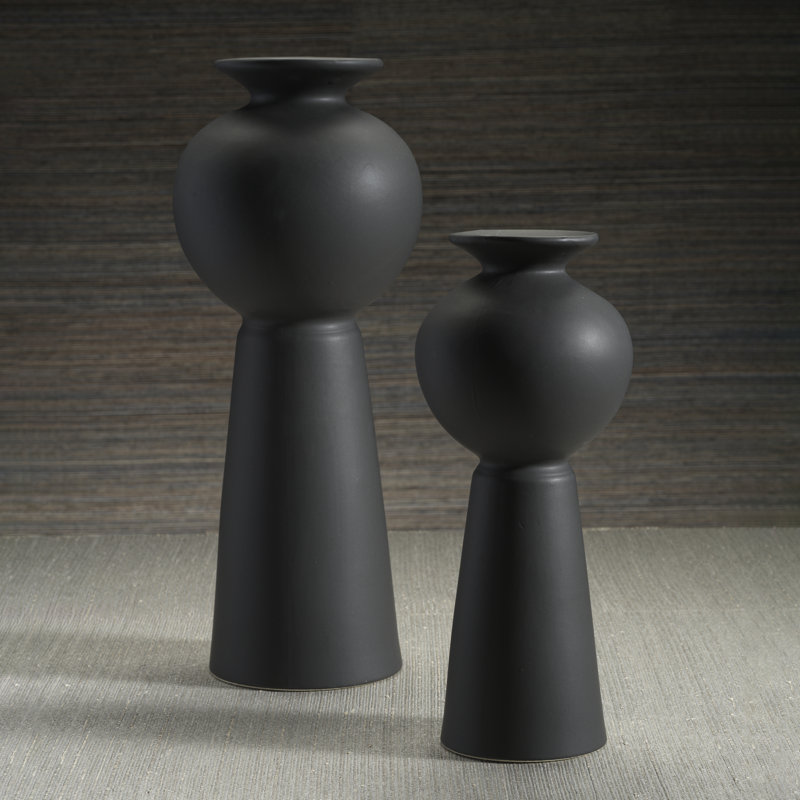 Kyoto Modern Stoneware Vase, 16.25" H x 6.25" W x 6.25" D