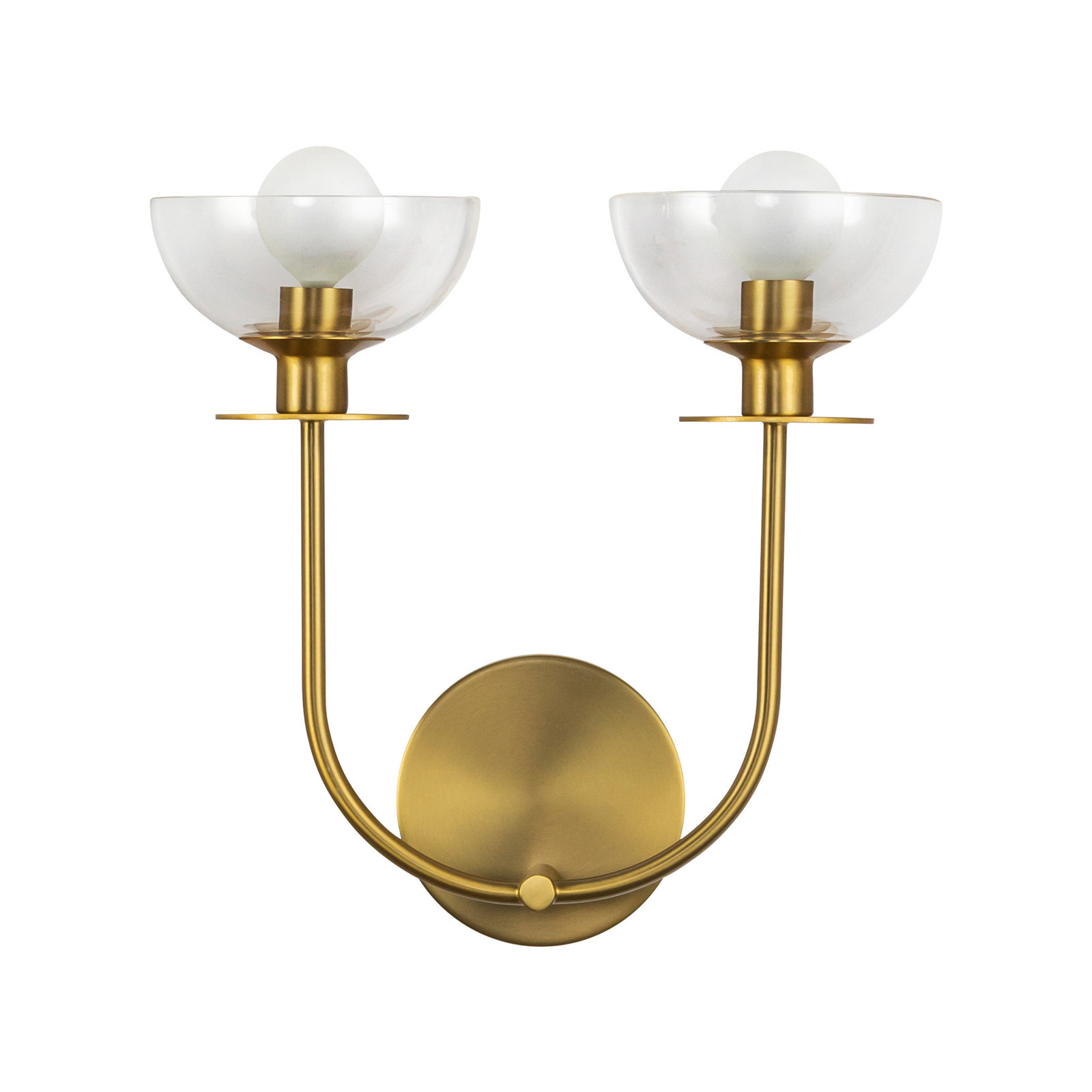 Delisa 2 Light Transparent Vanity Light, Brushed Gold