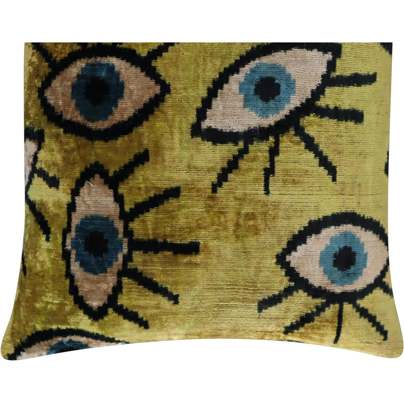 Velvet Square Pillow Cover & Insert, Yellow