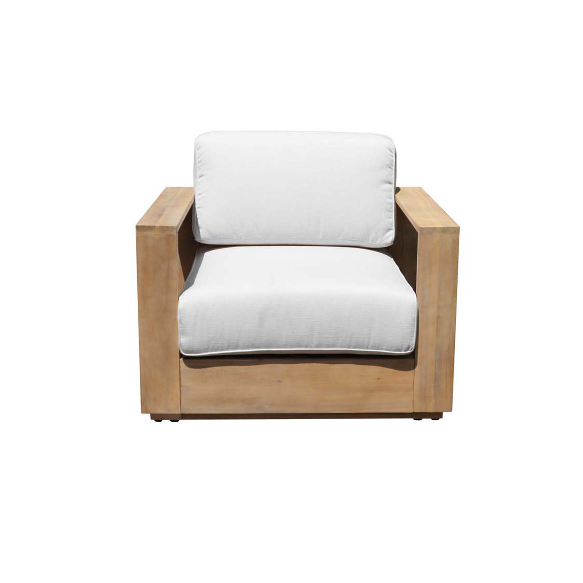 Harbor Patio Chair with Cushions, Natural Wood