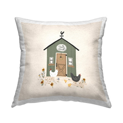 Hen House Rural Coop Outdoor Printed Pillow by Loni Harris