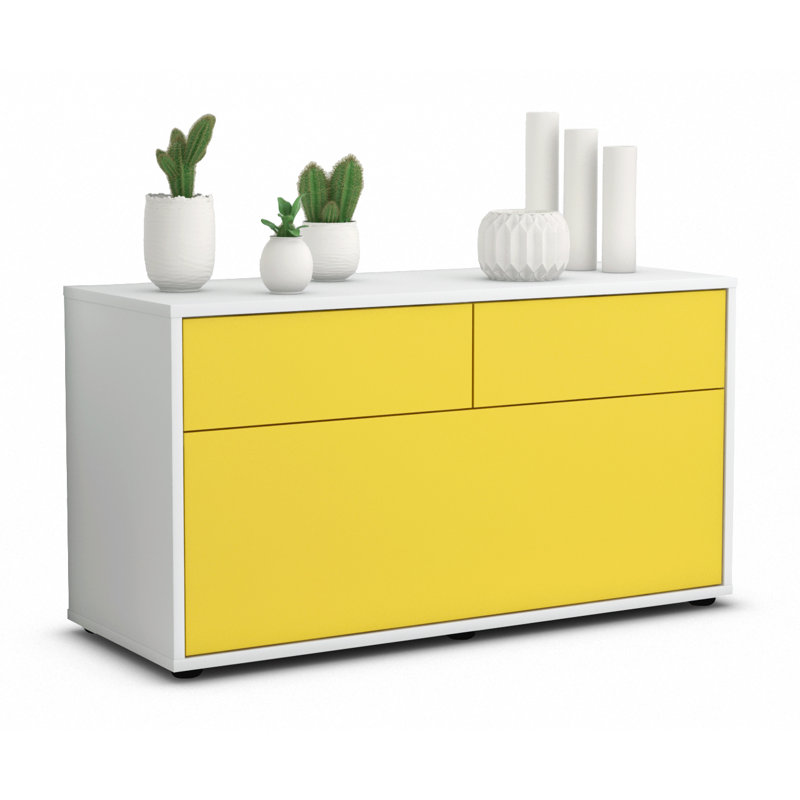 Holtslander 92cm Sideboard, Yellow / Matte White