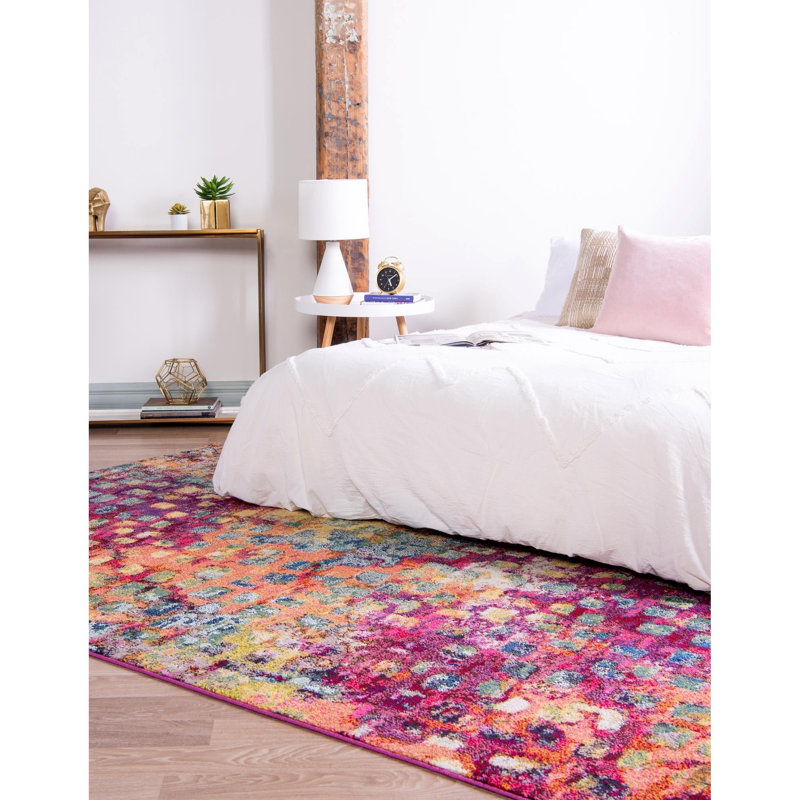 Corlenzo Washable Abstract Indoor Rug, Rectangle 4'1" x 6'1"